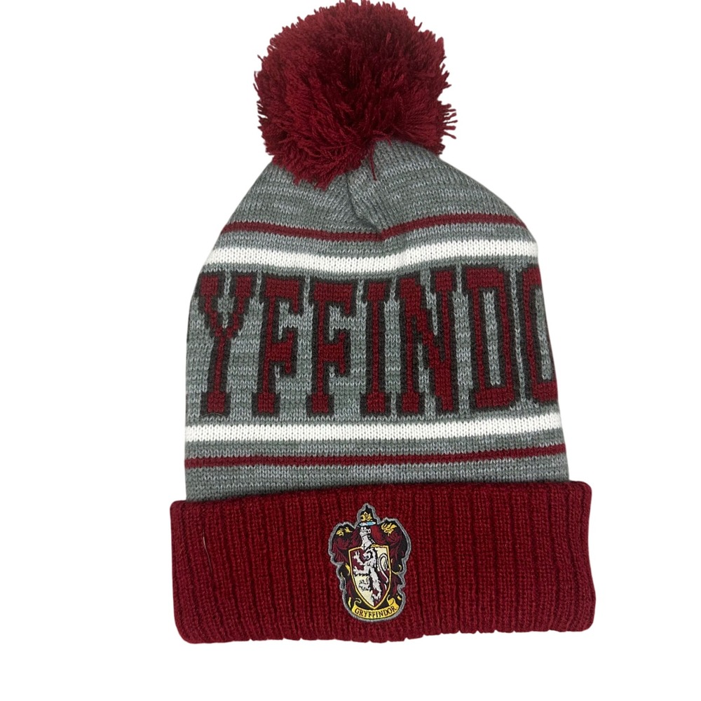 Harry Potter Gryffindor Beanie Hat‎ Scarf Set Pom Pom Winter Knit